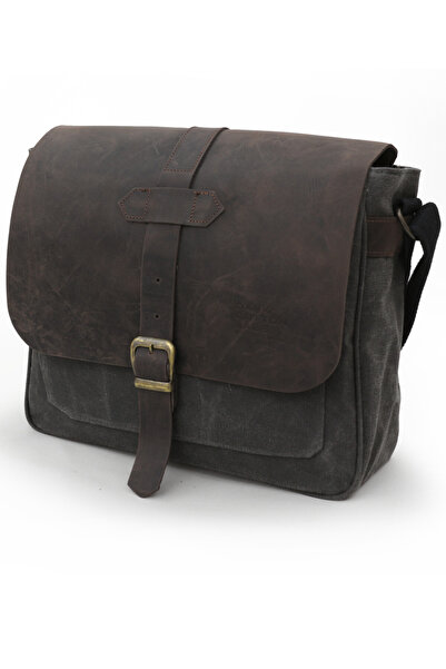 DARK COTTON 7503 Genuine Leather Black Cover Waterproof Waxed Canvas 15” Lapt...