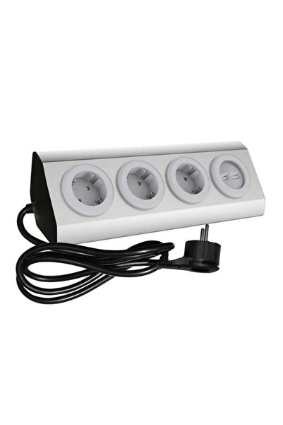 Adeleq Γωνιακό Πολύπριζο 3 Θέσεων Σούκο και 2 USB, Γκρι, 1,5 m μαύρο καλώδιο
