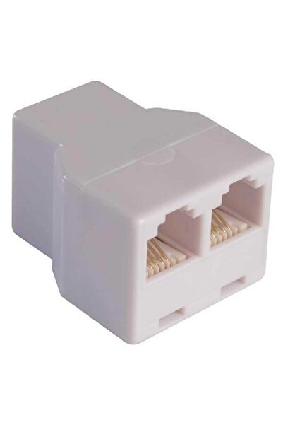 EUROLAMP Αντάπτορας Τηλεφώνου 6P4C RJ11, θηλυκό σε 2 θηλυκά, Λευκός