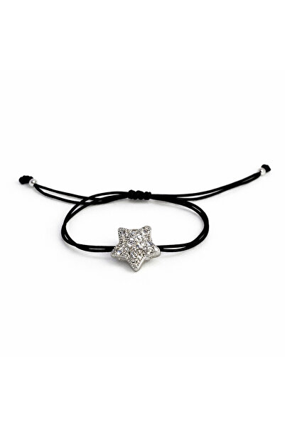 PerleJewelry Star Charm Black Silver Bileklik