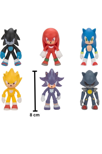 düşler oyuncak dünyası Sonic 6'lı Mini Figür Seti 8 cm - Oyuncak Sonic Karakt...