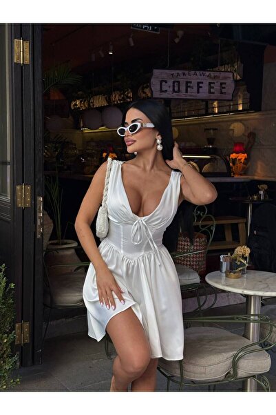 eley SATEN ZÜMRÜT DRESS ELBİSE