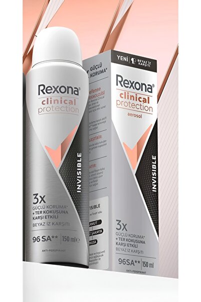 Rexona Clinical Protection 3x Koruma Kadın Sprey Deodorant Invisible 150 ml Y...