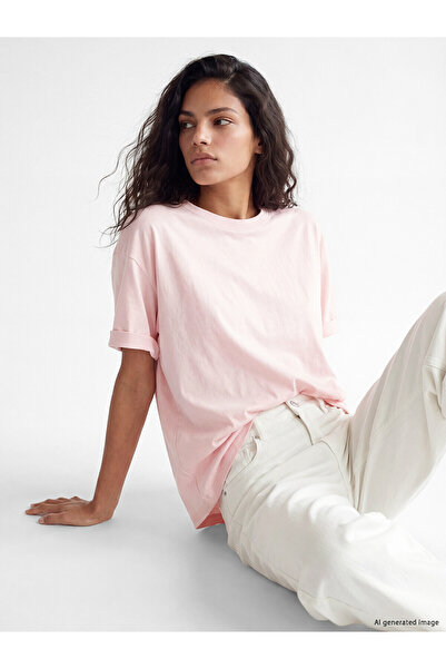 LC Waikiki Nevavm Oversize 100% Cotton Women's T-Shirt with a Difference