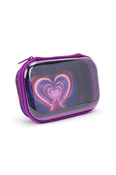 Zipit Penar cu fermoar Clear Top Storage Box - Neon Heart