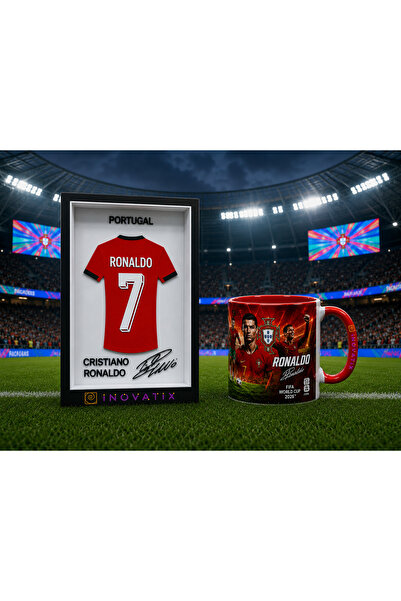 INOVATIX Set Cristiano Ronaldo World Cup 2026 | Tablou 3D Portugal Nr.7 + Can...