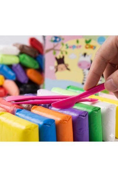 TOHFA "Super Clay" Art Modeling Clay Set Package Contents: the Set Contains 12 Different Colors of Clay, 8 Grams Per Bag, 12 Pieces.