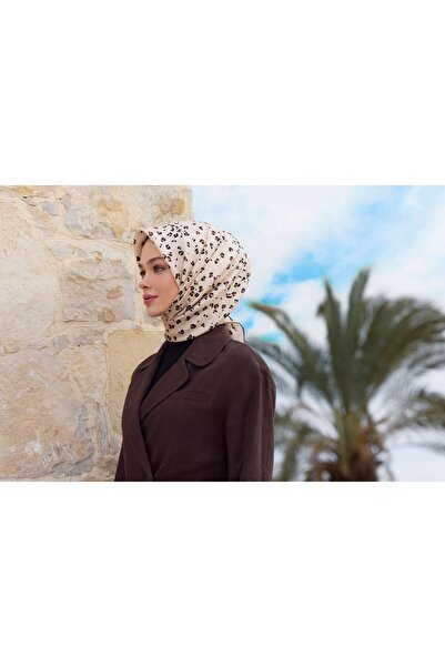 Belli Twill Silk Scarf Leopard, Cream