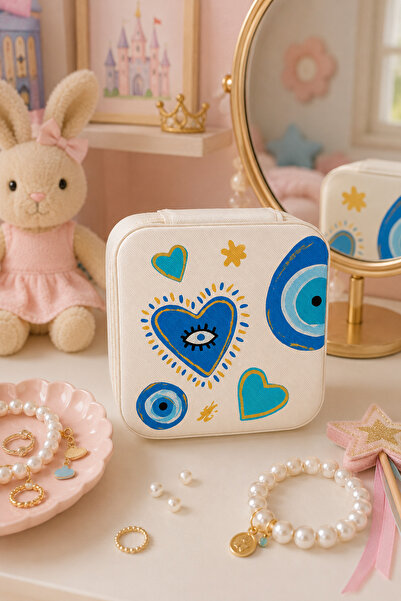 X Design Hand-Painted Jewelry Box – Evil Eye Design