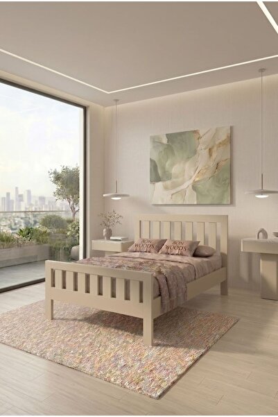 EGN WOODS Modern Kum Beji MDF Karyola - Tek ve Çift Kişilik Yatak Ölçü Seçene...