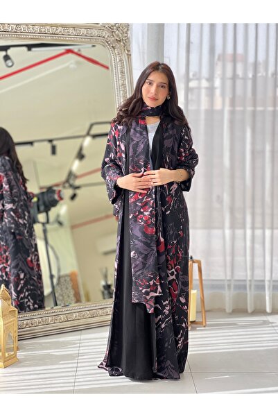 elegant veil Abaya Nura Chiffon Silk Brocade