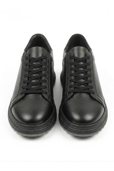 Growish Gd0107 Genuine Leather 4-Season Poly Sole Black Sports Classic Sneake...