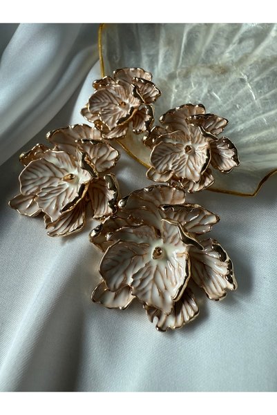 PALICE Gold Metal Dangling Flower Earrings