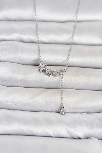 Inure Jewelry قلادة نسائية من النحاس باللون الفضي موديل ستار مينيمال سالانت ستار