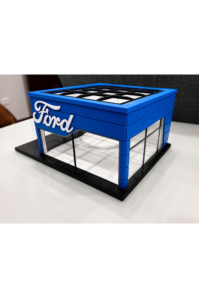 PAİPLAYSHOP 1:64 Ölçek Ford Showroom Dioraması