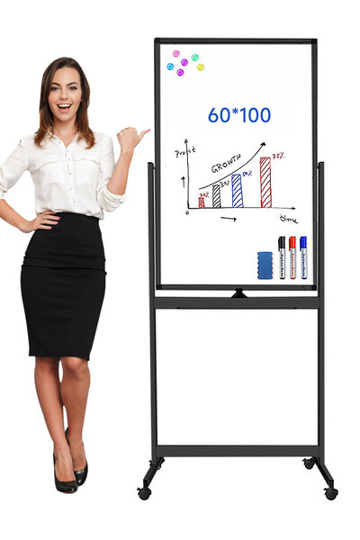 KidLe Dry Erase Boards Mobile Stand Whiteboard Rolling Whiteboard with Smooth...