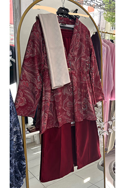 Kağanbutik Floral Patterned Jacket and Trousers Set