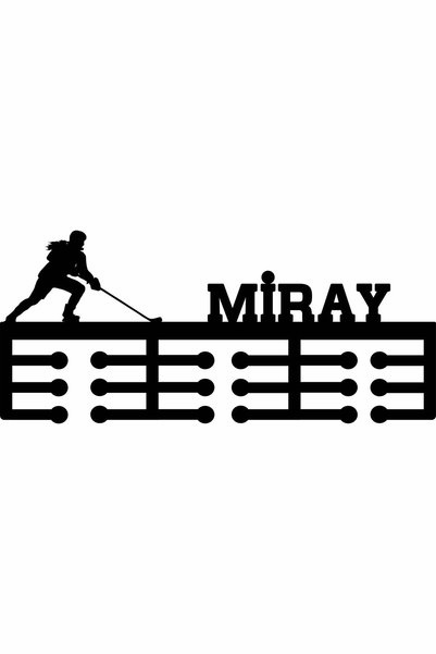 14 Design Kişiye Özel Buz Hokeyi Madalya Askısı - Kadın Figür
