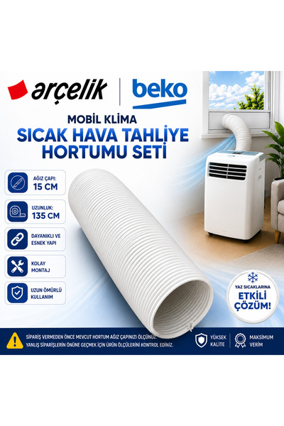ÖZ BEYAZ EŞYA Arçelik Mobil Klima Hava Tahliye Borusu