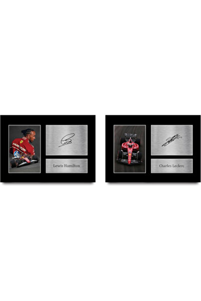 HWC Trading Hamilton & Leclerc Gifts Printed Signed Autograph Picture for F1 ...