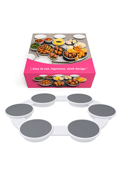 HI-FINE Expandable Lazy Susan Serving Tray, 6-Section Rotating Turntable with...