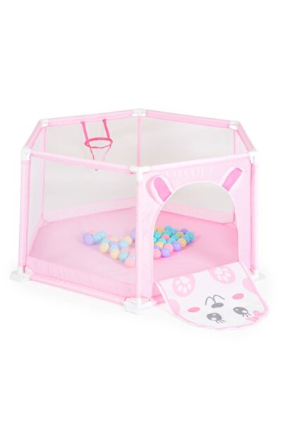 Moni Toys Tarc Joaca Copii Pink 146x146 cm, 50 Bile Colorate, Cos Baschet, In...