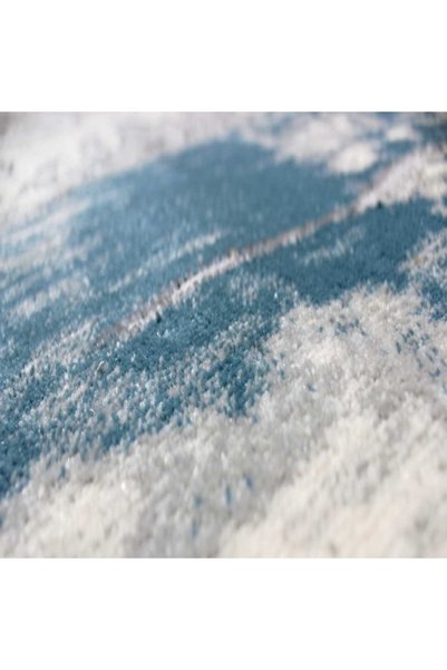 Handpicked Furniture Abstract Blue Rug, Ultra Soft Area Carpets For Bed Room, Living Room, And Dining Room, Antislip Floor Carpets, Easy To Clean, Made In Turkey, Polypropylene, Rectangle