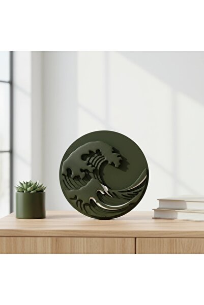 OEM Decor de perete Val Oceanic stratificat, imprimat 3D - Olive green compoz...
