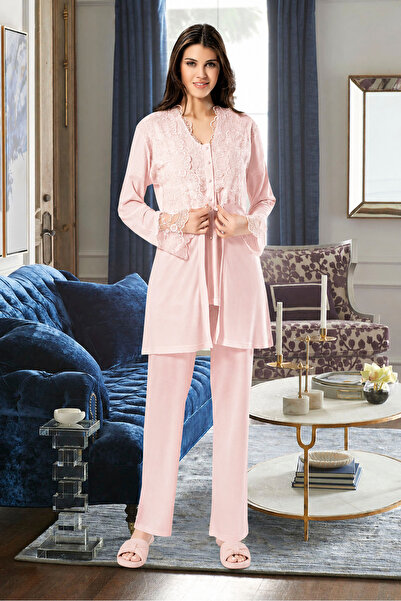 Xses Dantel Detaylı Lohusa Pijama Takımı