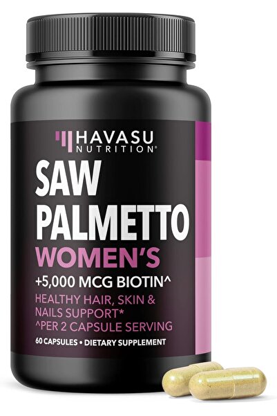 Havasu Nutrition Saw Palmetto for Women with Biotin 5000mcg - Powerful DHT Bl...