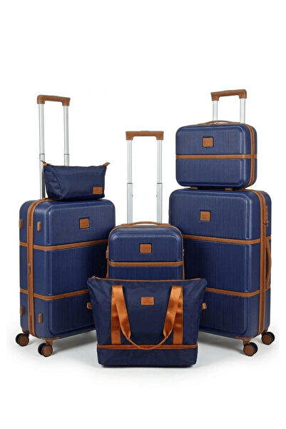 Flieger Luggage Set 6 Pieces Model 1841 Sizes 28/24/20/14 ABS Material Navy B...