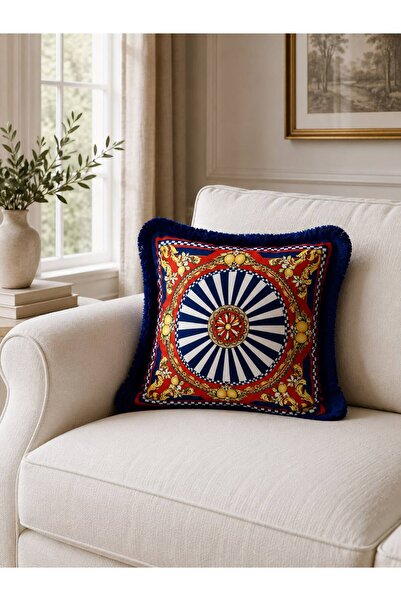 adenkahome NAPOLİ serija, Saks jastučnica od antilopa sa resama 43x43 cm (dvo...