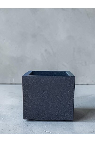 KUBİK - BETON GÖRÜNÜMLÜ DEKORATİF PLASTİK SAKSI - İÇ DIŞ MEKAN SAKSISI