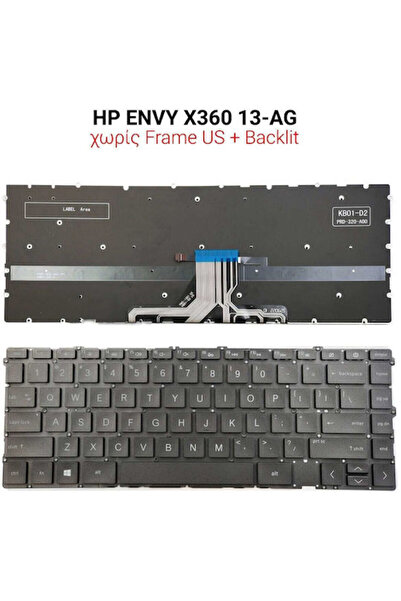 HP Πληκτρολόγιο φορητού υπολογιστή για ENVY X360 χωρίς πλαίσιο και αγγλική (U...