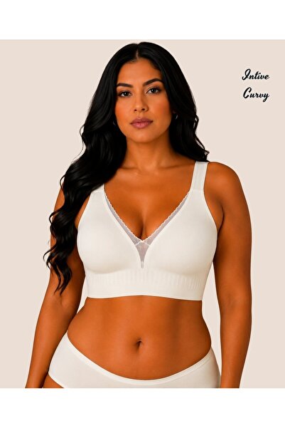 İntive Lingerie Sutien Intive Curvy cu dantelă transparentă în față, cu decol...