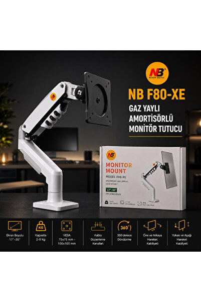 MultiZone حامل شاشة NB F80-XE مزود بذراع مزود بمساعدات امتصاص الصدمات، مريح ل...