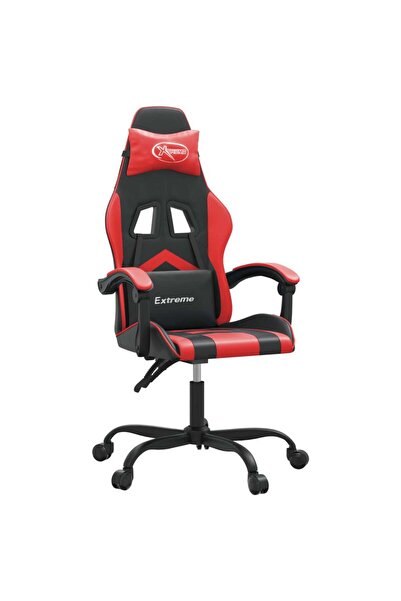 vidaxl Scaun de gaming pivotant, negru și roșu, piele ecologică