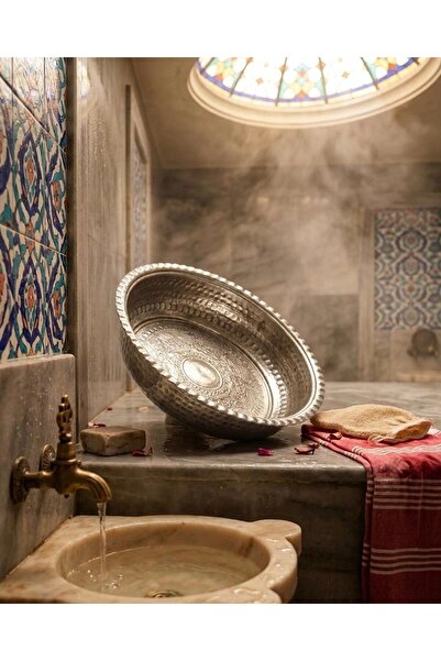 Bakır Center Aluminum Bath Stone with Hammer Engraving 20 cm Ottoman Dynasty ...