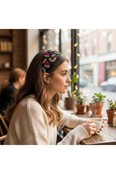 Generica Handcrafted Watermelon Beaded Embroidered Headband