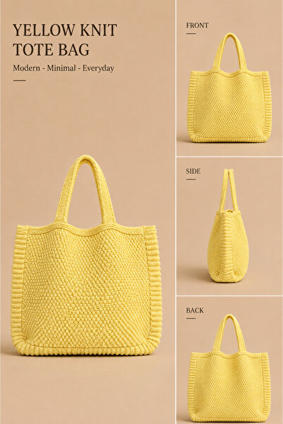 Sea Style Modern Dokulu Shopper ve Plaj Triko Omuz Çantası