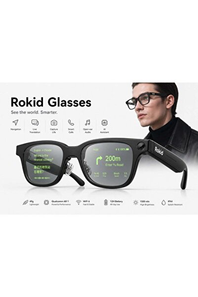 Rokid AI Smart Glasses, 12MP Camera, Live Translation, Voice Assistant, Globa...