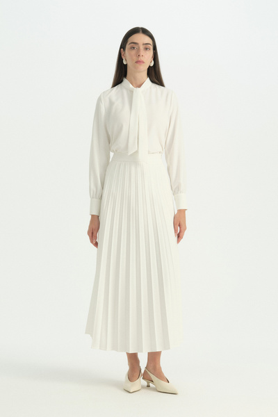 Nihan Pleated Skirt - Ecru