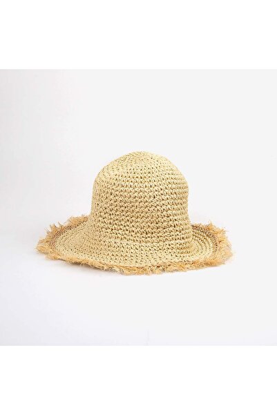 KEMAL TANCA Women's Hand-Knitted Fringed Straw Hat 14613