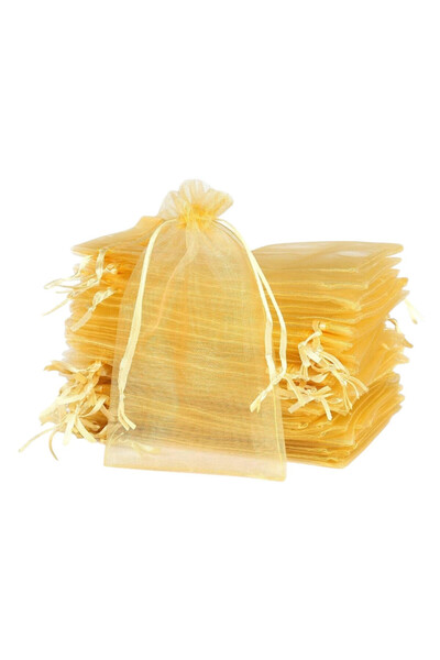 OEM Saculeti Organza, Galben pai, lungime 13X9, 50buc