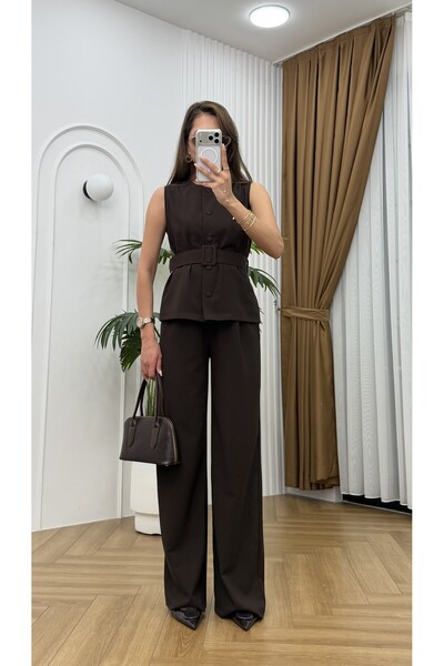 R-Style مجموعة السراويل سترة مربوطة