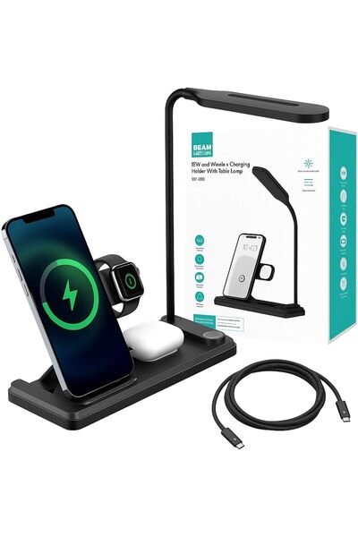 Urban 3-in-1 Charger Stand with LED Desk Lamp - Magsafe Fast Charging Station...