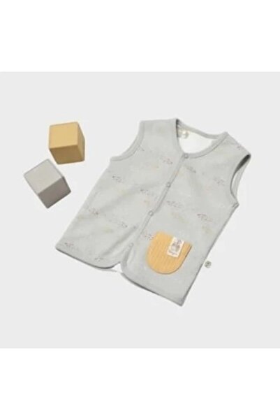 Bibaby Organik Yelek Penguin Club Ekru - Gri