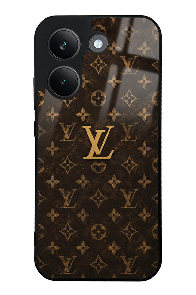 Spoyi Xiaomi Poco X8 Pro Brown Gold LV Tasarımlı Glossy Telefon Kılıfı
