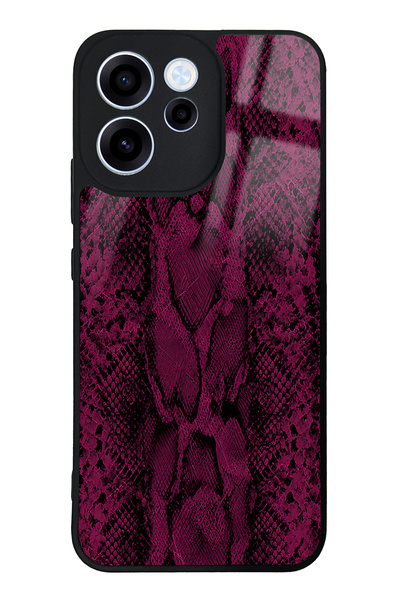 Spoyi Oppo Reno 15F Pink Deri Tasarımlı Glossy Telefon Kılıfı