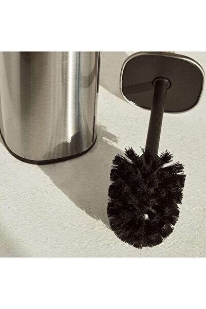 PAN HOME Atlas Metal Fingerprint Resistant Toilet Brush Holder 9.8x9.8xh35.3c...